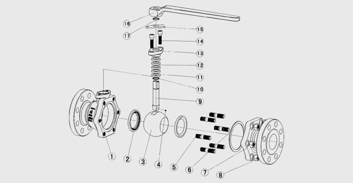 浮動球閥結構圖